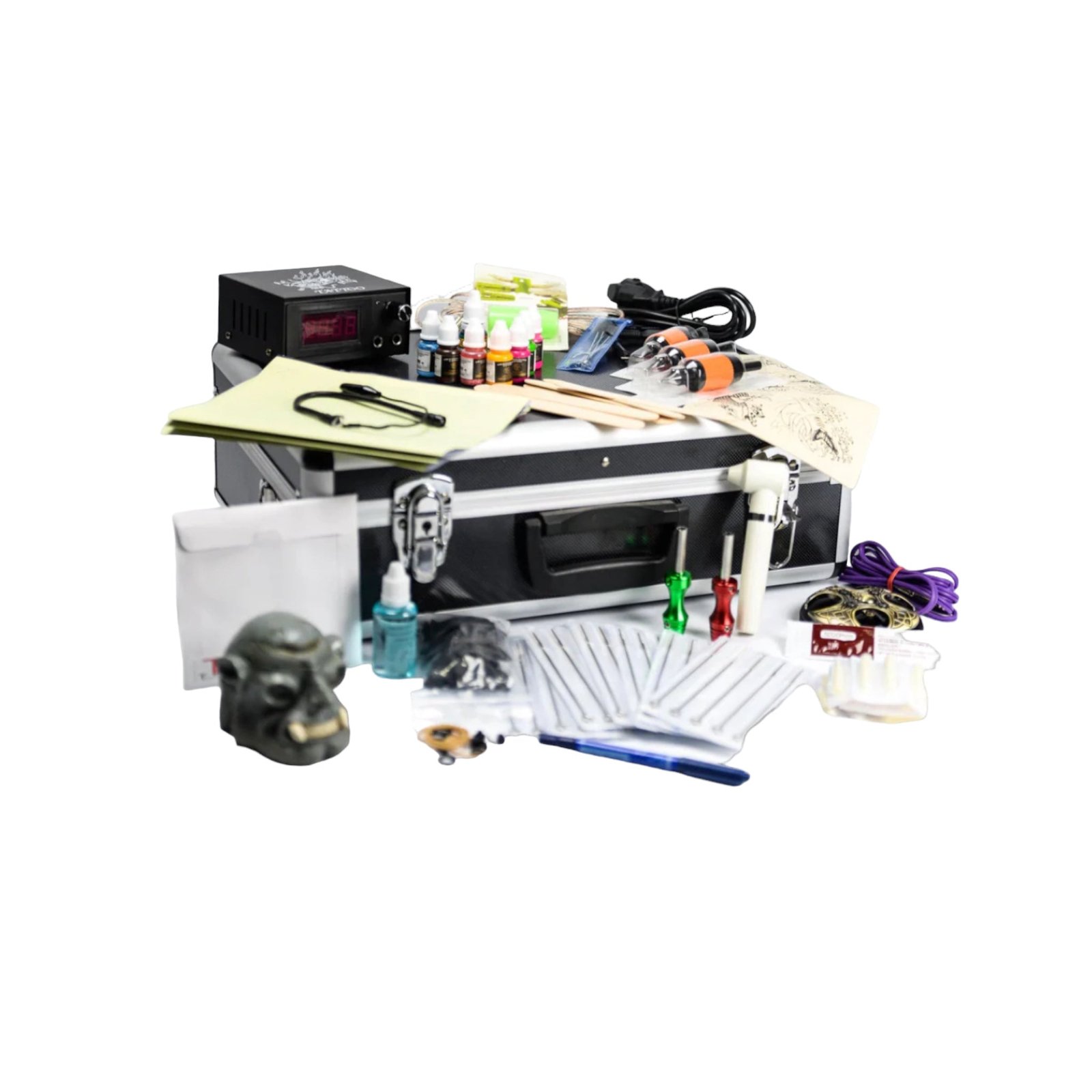 ensemble kit a tatouer dermographe pour entrainement debutante et professionnelle